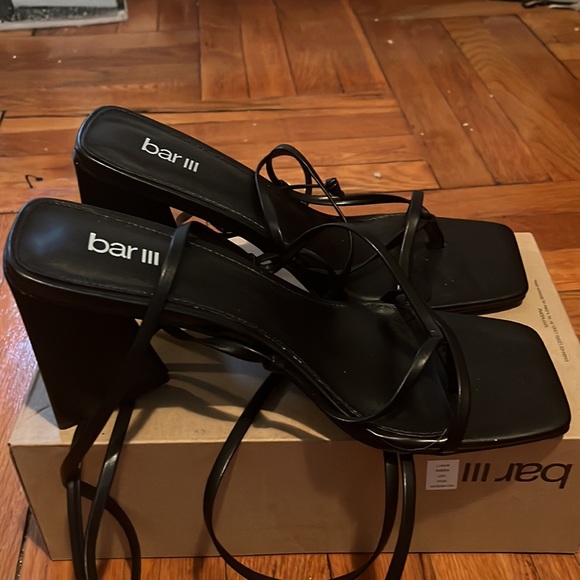 BAR III Alana Tie-up Geo-heel Sandals, Created For Macy's womens size 10.5 - Picture 3 of 4